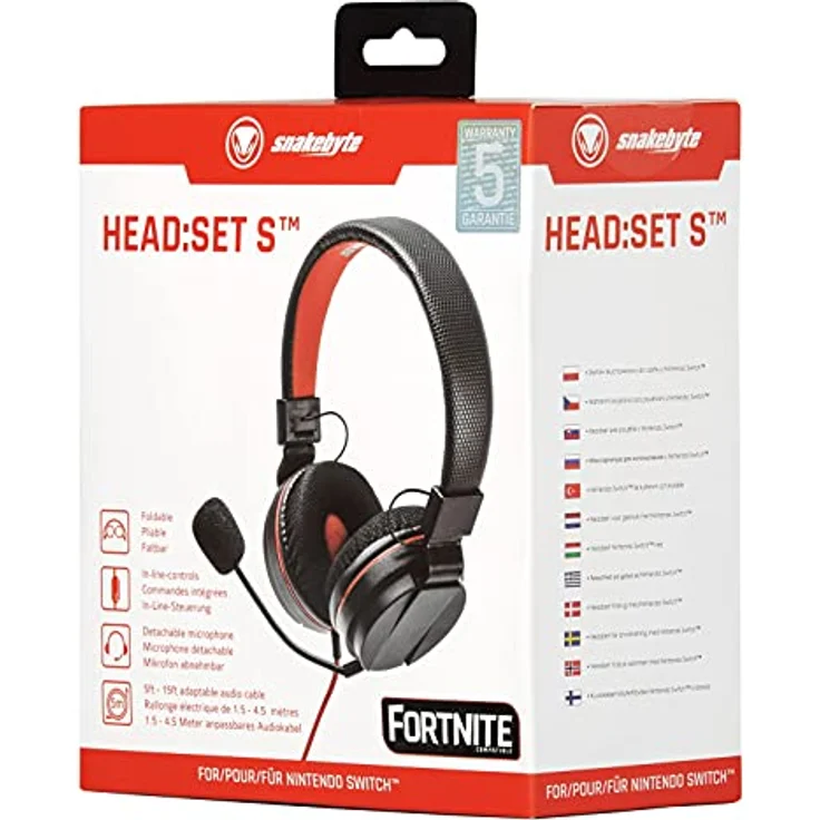 snakebyte Switch HEAD:SET S - Stereo Headset zur Verwendung mit Nintendo Switch - auch kompatibel mit anderen Geräten mit 3,5mm Audio Stecker für VOIP, Telefonkonferenz ,Video - bis zu 4,5m Kabel – Bild 6