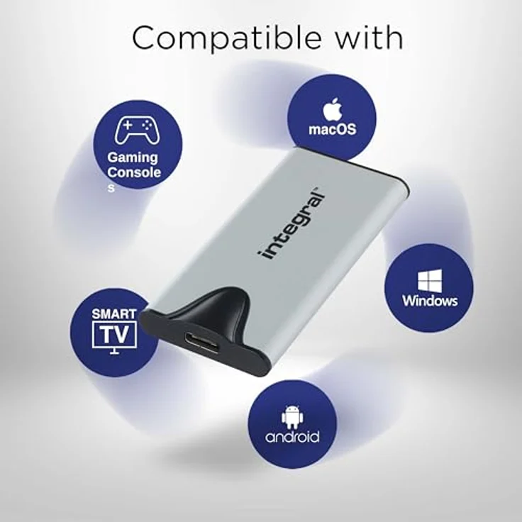 Integral SlimXpress Pro 1TB USB-C 3.2 Gen 2x2 Solid-State-Laufwerk – 2000MB/s Lesegeschwindigkeit & Schreibgeschwindigkeit. Kompaktes Design mit Plug & Play. Kompatibel mit Mac, PC, Android und mehr – Bild 5