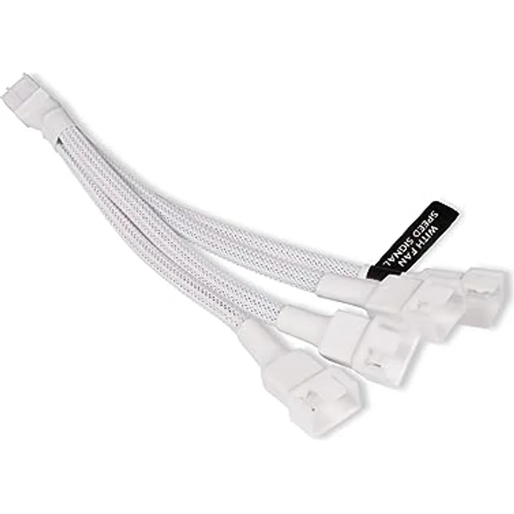 Alphacool 18728 Y-Splitter 4-Pin auf 4x 4-Pin PWM 15cm weiß Kabel Modding gesleevt