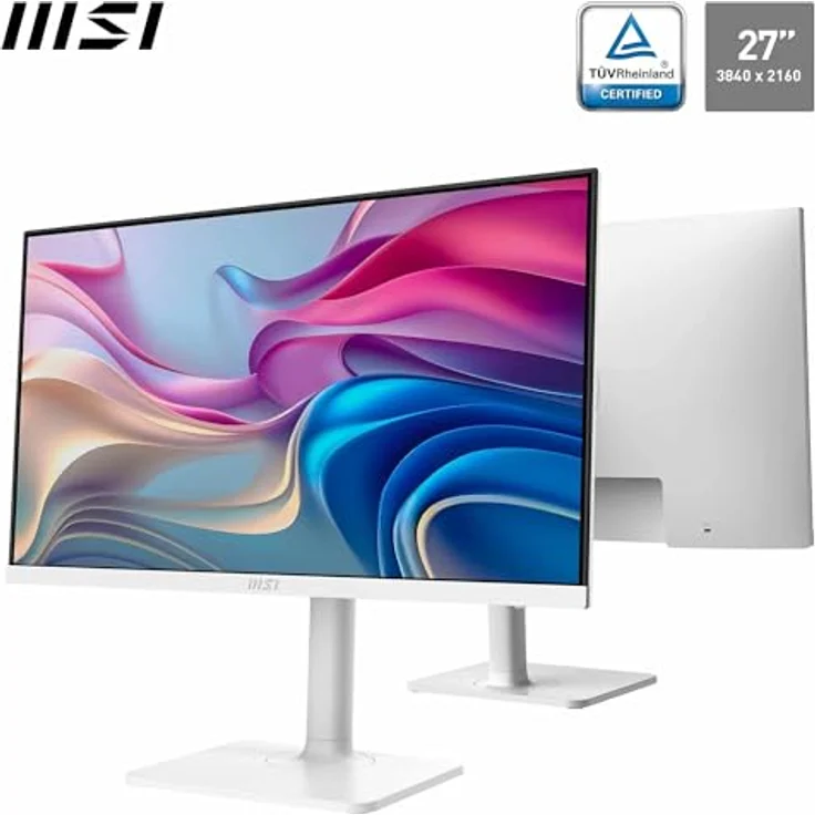 MSI Modern MD272UPHW 27-Zoll-UHD-Büromonitor, 3840 x 2160 IPS-Panel, 60Hz, augenfreundlich, VESA-befestigbar, 4-fach verstellbar, HDMI 2.0b, DisplayPort 1.4a, Typ-C, USB-B, USB-A – Bild 2