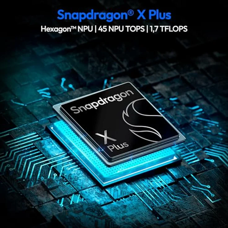 MEDION SPRCHRGD 14 S1 35,56 cm (14" Zoll 120Hz 2.8K WQXGA+) Laptop (Qualcomm Snapdragon X Plus, 16GB RAM, 512GB SSD, Win 11 Home, Schwarz) – Bild 4