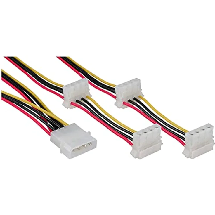 InLine 29654A Strom Y-Kabel intern, 1x 13,34cm (5,25") an 4x 13,34cm (5,25"), 45+55cm