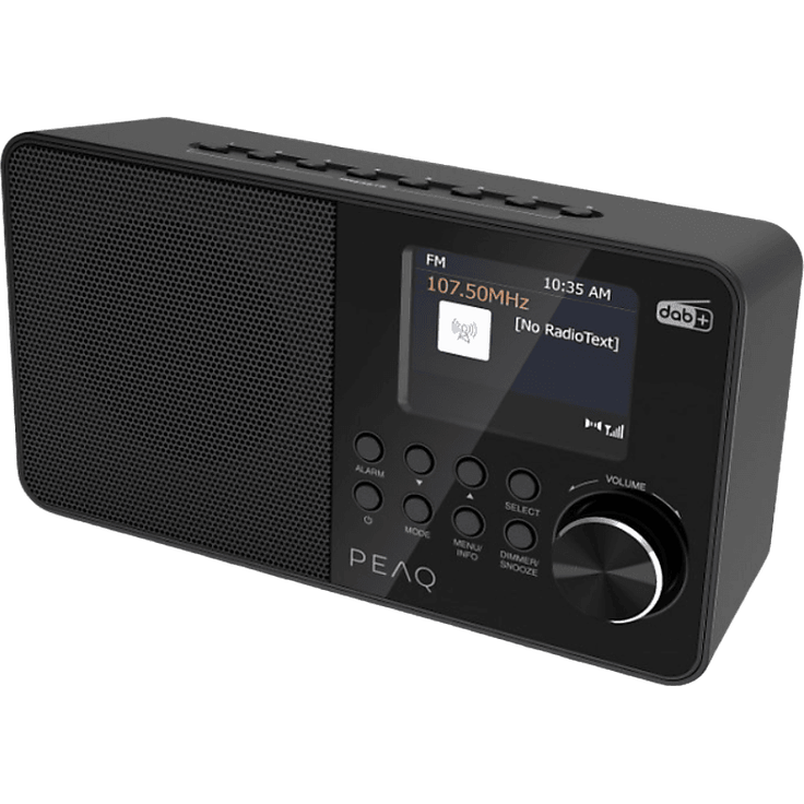 PEAQ PDR 55 DAB+ Radio mit Farbdisplay, DAB+/FM Empfang, Schwarz