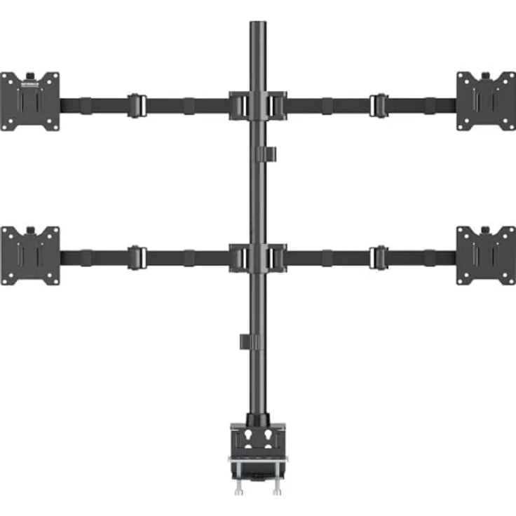 SpeaKa Professional SP-MM-541 4fach Monitor-Tischhalterung, neigbar und schwenkbar, für 43,2 cm (17) - 88,9 cm (35) Monitore, schwarz, max. Tragkraft 15 kg