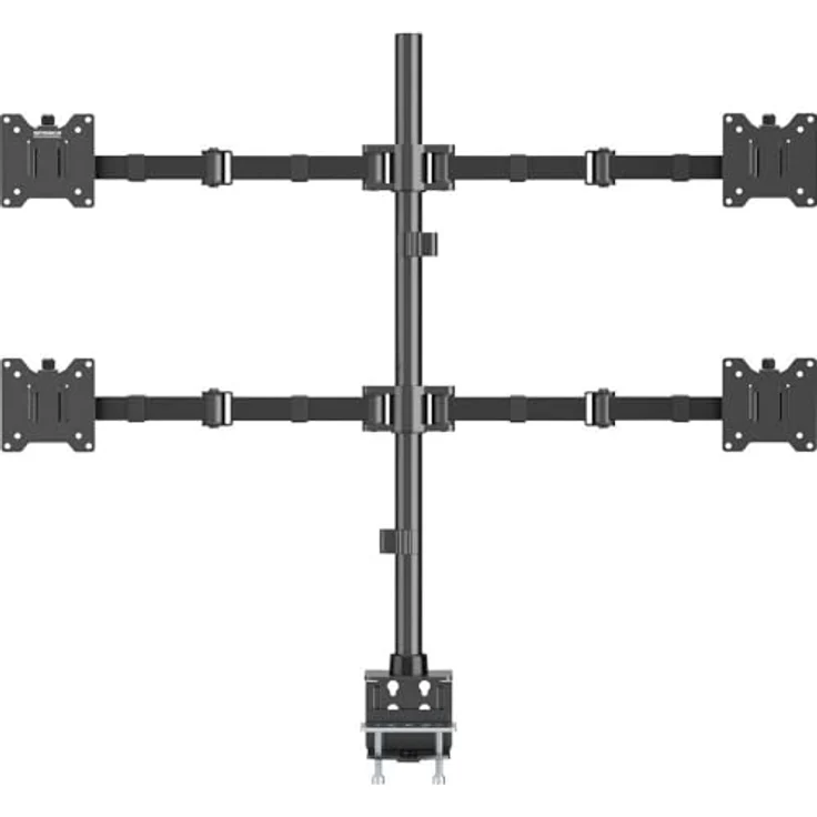 SpeaKa Professional SP-MM-541 4fach Monitor-Tischhalterung, neigbar und schwenkbar, für 43,2 cm (17) - 88,9 cm (35) Monitore, schwarz, max. Tragkraft 15 kg – Bild 1