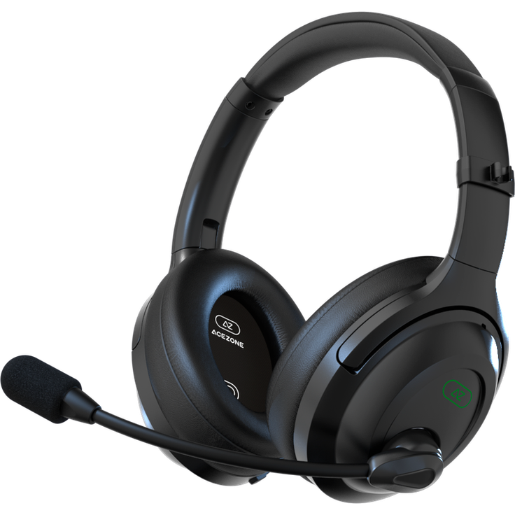 AceZone A-Blaze Gaming Headset, kabellos mit ANC, 2,4 GHz & Bluetooth 5.4, schwarz, 45 Std. Akkulaufzeit