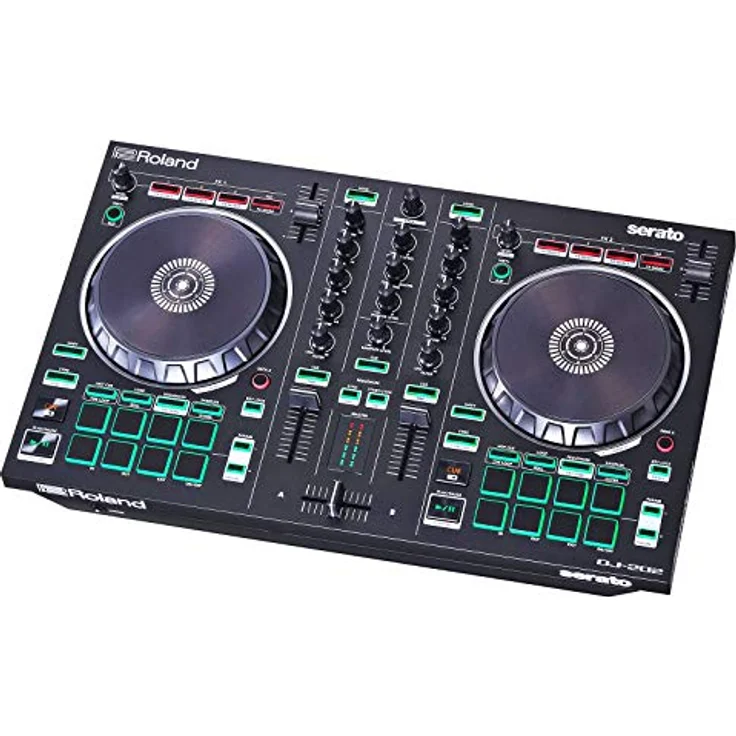 Roland DJ-202 2-Kanal 4-Deck USB-DJ-Controller mit keepdrum Kopfhörer – Bild 3
