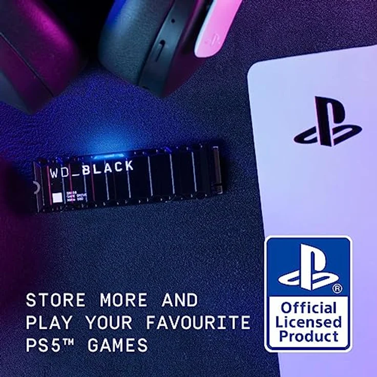 WD_BLACK SN850 1 TB NVMe SSD Offiziell Lizenziert für PS5 Konsolen (interne Gaming SSD mit Heatsink; PCIe Gen4 Technologie, bis zu 7.000 MB/s Lesen, M.2 2280) – Bild 2