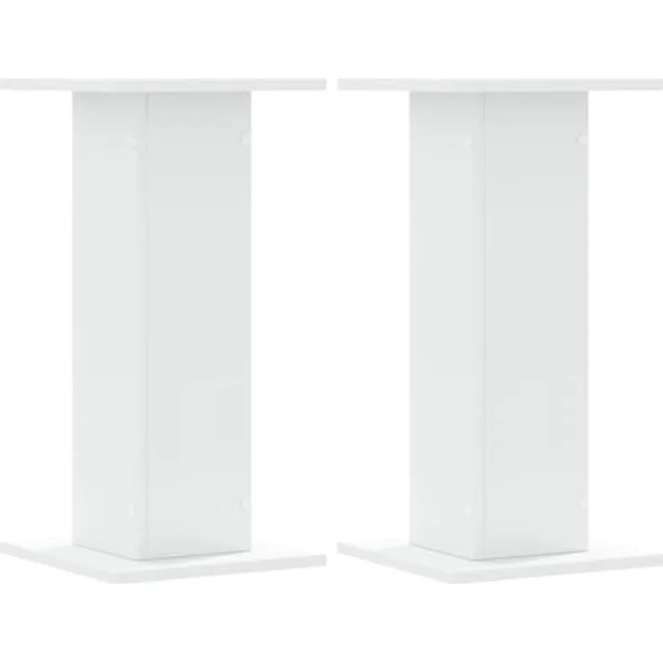 vidaXL Lautsprecherständer 2 STK., Hoher Boxenständer, Lautsprecherpodest für HiFi Heimkino Surround Sound, Verbessertes Audio-Hörerlebnis, Weiß Holzwerkstoff – Bild 1