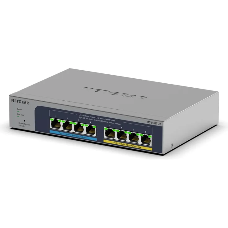 Netgear MS108TUP Insight Managed Switch, Grau, 8 Ports, 230W PoE Budget