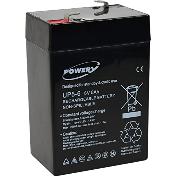 akku-net Blei-Gel Akku für Reinigungsmaschinen Rasenmäher 6V 5Ah Lead-Acid, Schwarz – Bild 1