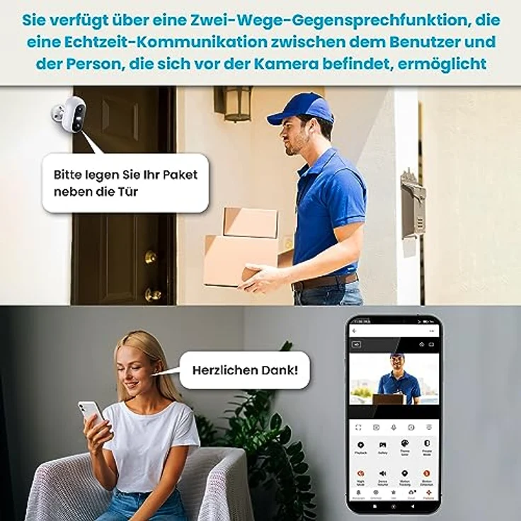 EXTRALINK Smart Life SolarEye Kabellose Überwachungskamera, Full HD, 1080p, IP54, Überwachungskamera Solar, 5200 mAh Akku, WiFi Kamera, Gegensprechanlage, App-Steuerung, Micro SD, Bewegungserkennung – Bild 3