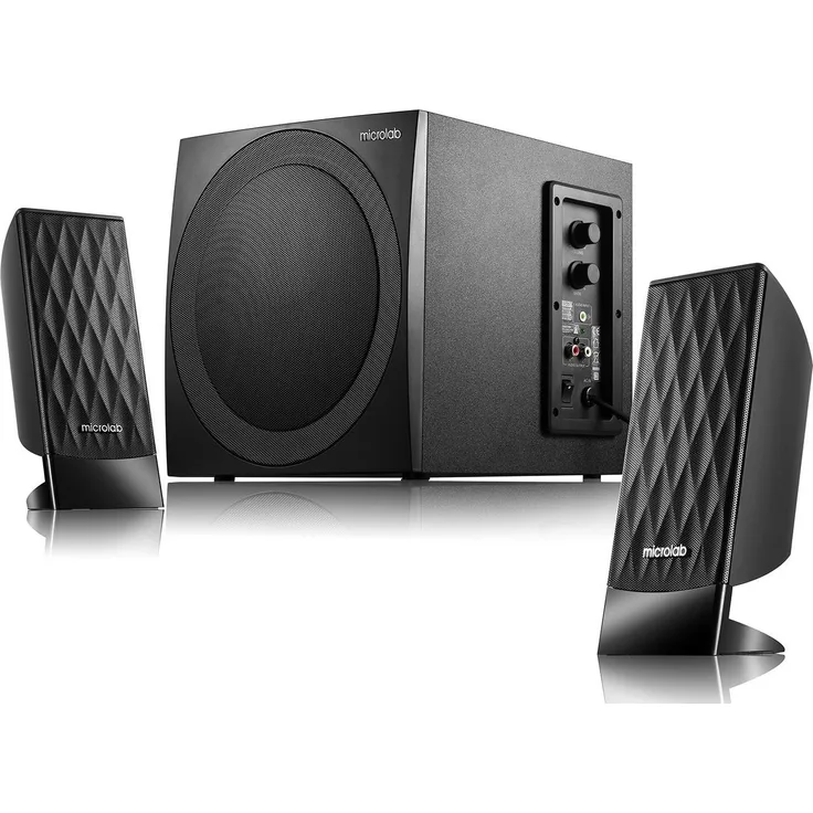 Microlab M-300, 2.1 PC Lautsprechersystem mit 40 W RMS, Schwarz