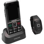 HelpLine by Eiflaender & Soehne MaxCom MM735BB: Seniorenhandy mit wasserdichtem Notrufarmband, GPS Ortung und Helpline Firmware, schwarz