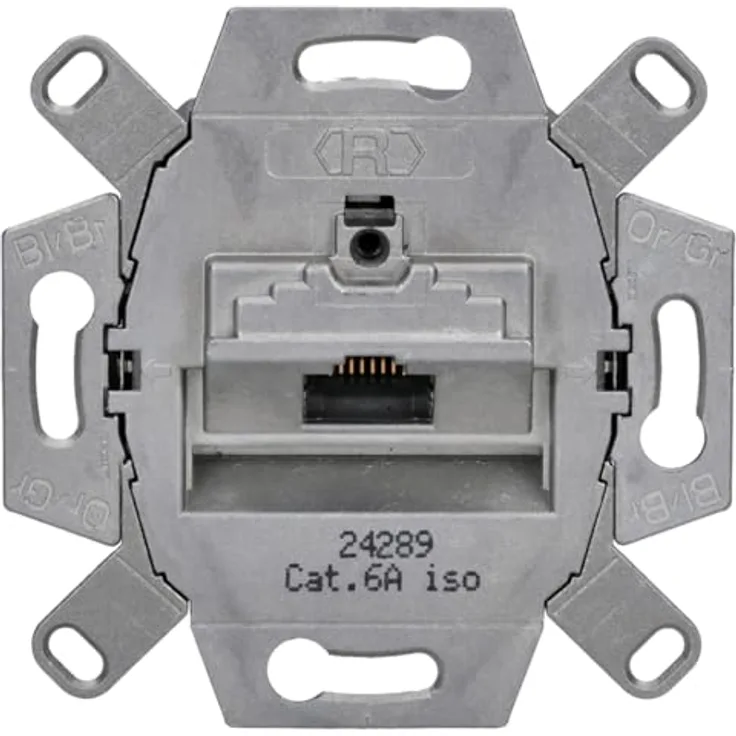 Rutenbeck Netzwerkdose Unterputz Einsatz CAT 6a, 8 Kontakte, 70 x 70 x 40 mm, hohe Übertragungsleistung gemäß ISO/IEC