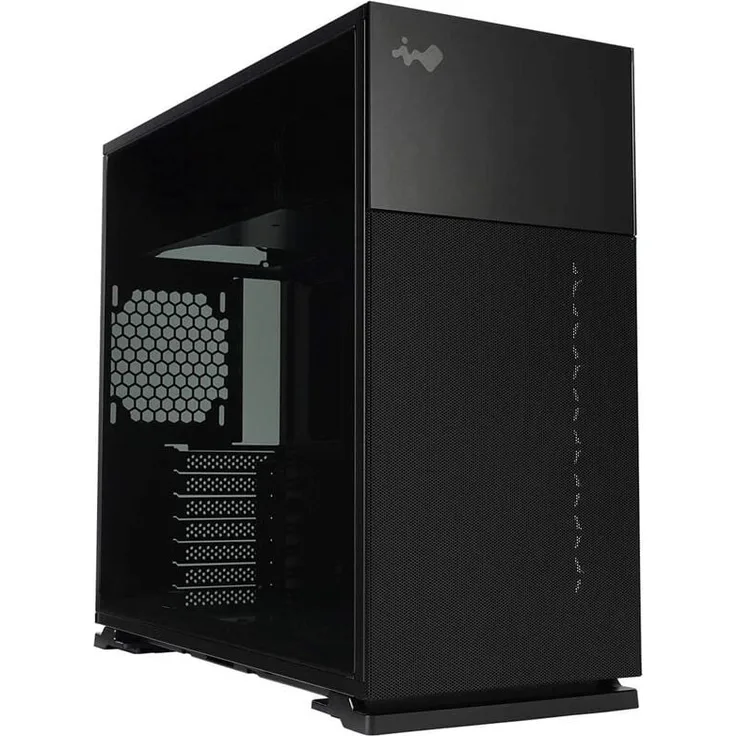 InWin 127 Midi-Tower Tempered Glass - schwarz, PC-Gehäuse mit ARGB-PWM-Lüfter und USB 3.2 Typ C