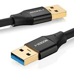 SEBSON USB Kabel 3m - Typ A auf A - USB 3.0 Datenkabel 5 Gbit/s Datenübertragung, Verbindungskabel für PC, Laptop, Drucker, Festplatten UVM.