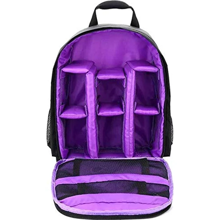 Docooler Multifunktionale atmungsaktive wasserdichte Kamerarucksäcke, 33 x 26,5 x 12,5 cm, für Digital-/DSLR-Kameras, violett – Bild 2