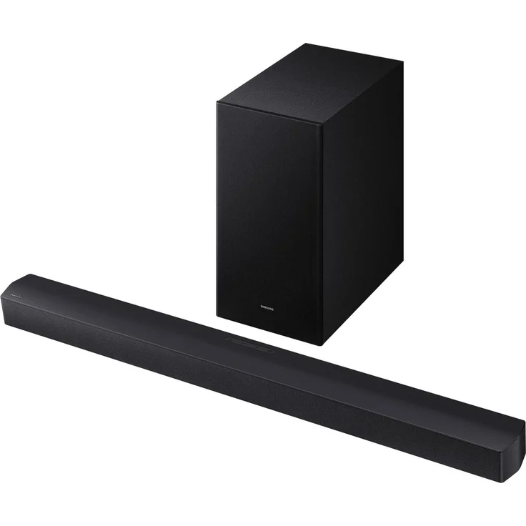 Samsung HW-B460F, 2.1 Kanal Soundbar mit integriertem Subwoofer und adaptiver Klangtechnologie, Schwarz