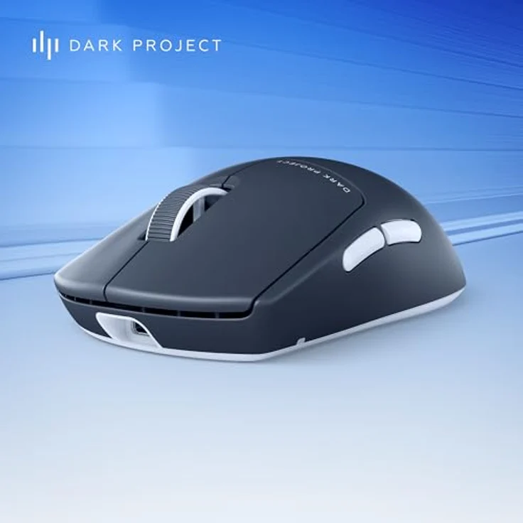 Dark Project Nexus Ultra Wireless Gaming-Maus, Ultra-leicht mit 51 g, 30K DPI, 8K Hz Abtastrate, 6 programmierbare Tasten, bis zu 120 Stunden Akkulaufzeit, Schwarz/Weiß – Bild 2