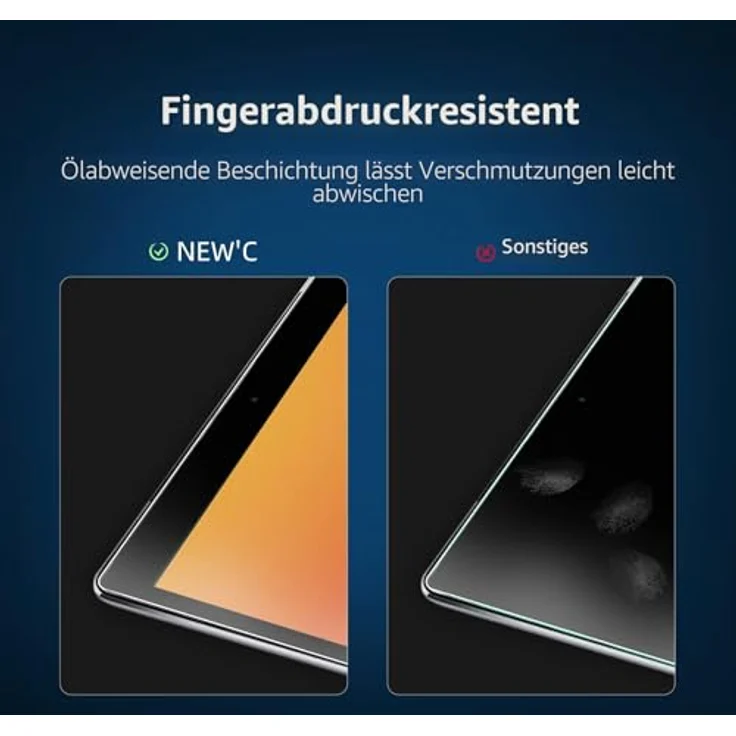NEW'C Schutzfolie für iPad 9/8/7 10,2 Zoll, Panzerglas 9H mit Montagehilfe und anti-fingerprint Beschichtung – Bild 4