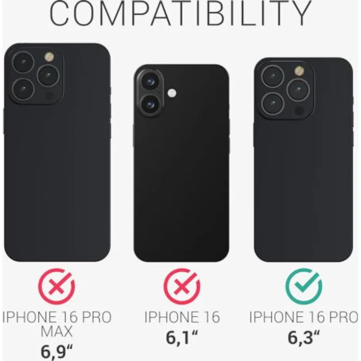 kwmobile 3X Folie matt kompatibel mit Apple iPhone 16 Pro - Displayschutzfolie entspiegelnd, 3er Pack – Bild 5