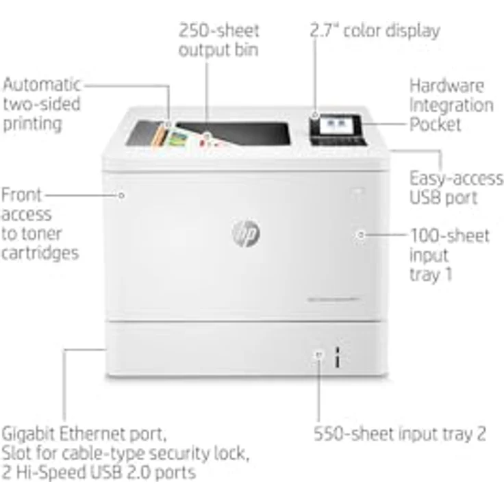 HP Color LaserJet Enterprise M554dn, Farbdrucker A4 mit 1200 x 1200 DPI und Duplexdruck – Bild 5