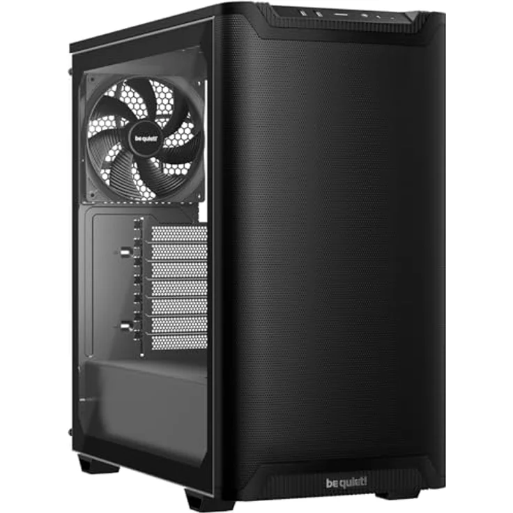 be quiet! Pure Base 501 Airflow Window Black PC-Gehäuse, mit 2 vorinstallierten Pure Wings 3 140mm PWM-Lüftern und USB 3.2 Gen. 2 Type C – Bild 1