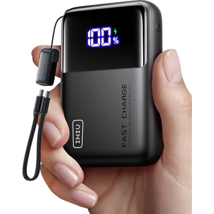 INIU Power Bank 20000mAh, 65W Schnellladegerät mit USB-C Input&Output, kompakt für iPhone, MacBook, Redmi, und mehr