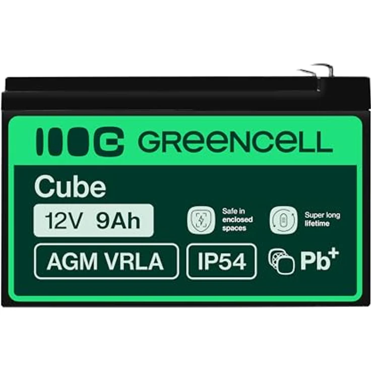 Green Cell AGM06 VRLA 12 V 9 Ah AGM (W x H x D) 151 x 95 x 65 mm 6.35 mm blade terminal High number of charge cycles – Bild 4