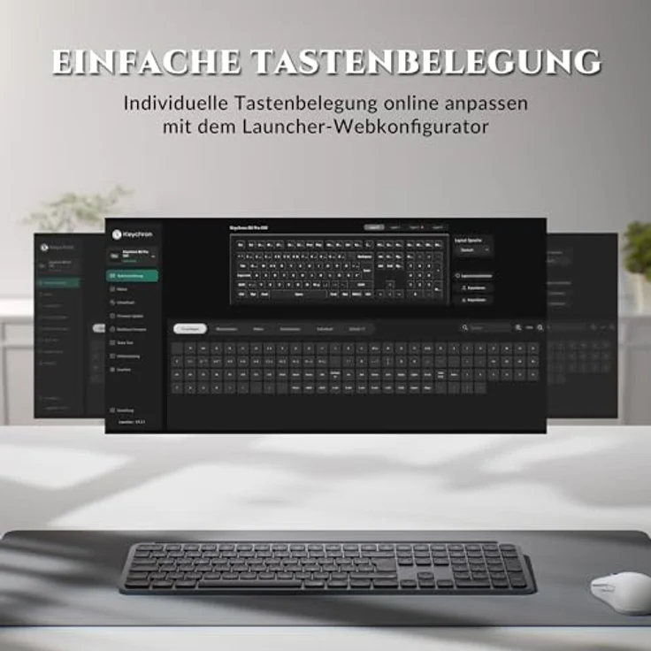 Keychron B6 Pro, Kabellose Ultra-Slim Tastatur mit Medientasten und Wireless Charging, Grau – Bild 4