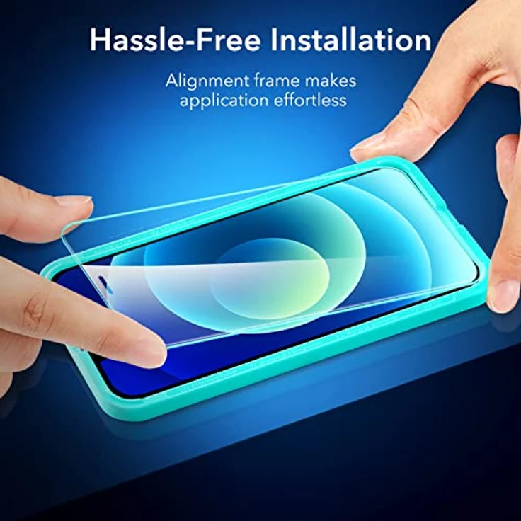 ESR Panzerglas Displayschutzfolie für iPhone 12/iPhone 12 Pro, 3 Stück, gehärtete Glasfolie, 10H Härte, HD klar, kratzfest, mit einfacher Anbringung. – Bild 3
