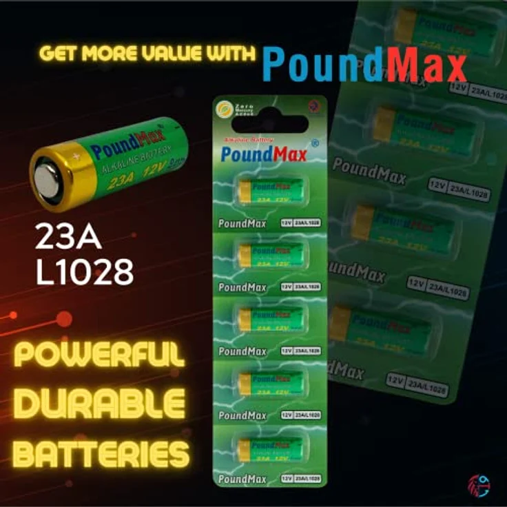 PoundMax Alkaline-Sicherheitsbatterien, 23AE/A23/LRV08/MN21, 12 V, 5 Stück – Bild 4