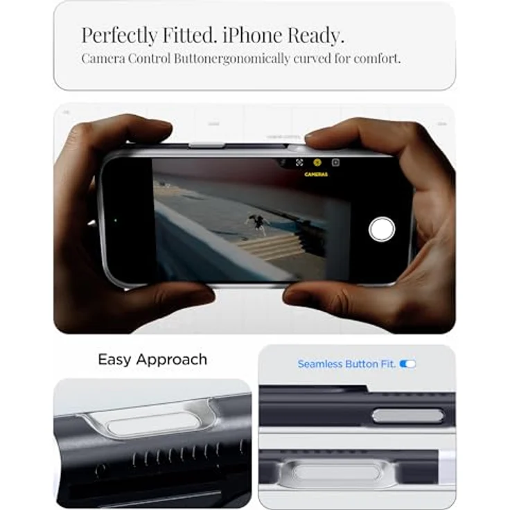 Spigen iPhone 17 Pro Max Hülle Classic C1, Retro-Futuristisches Design mit 6-Lagen Schutz und MagFit Kompatibilität - Graphite – Bild 4