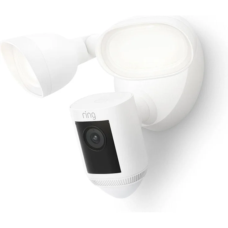 Ring Floodlight Cam Wired Pro - 2024 - White (1920 x 1080 Pixels), Netzwerkkamera, Weiss