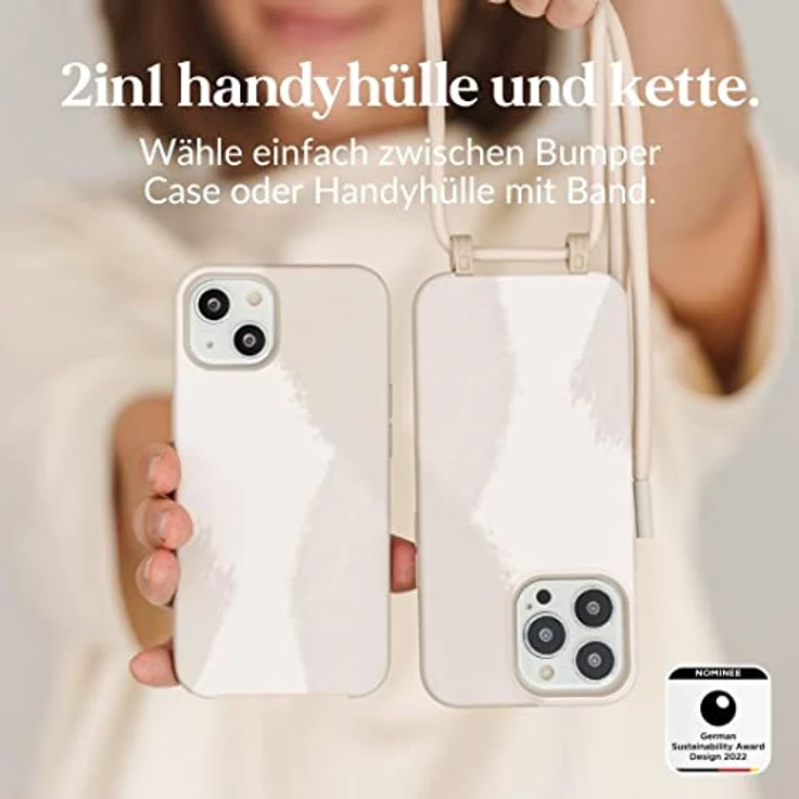 Woodcessories Change Case Batik für iPhone 13 mini, creme weiß – Bild 3