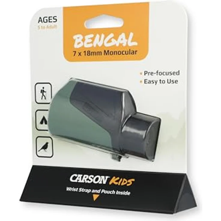 CARSON Bengal 7x18 Fernglas, fokusfreies Monokular mit Mikroskopfunktion, ideal für Naturbeobachtungen und Kinder ab 5 Jahren – Bild 7