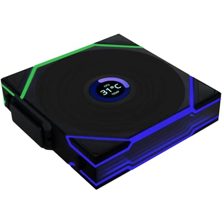 Lian Li UNI FAN TL Wireless LCD PC Lüfter 120mm RGB Schwarz - PWM Lüfter, hoher Airflow, Vibrationsarm, Leise – Bild 1