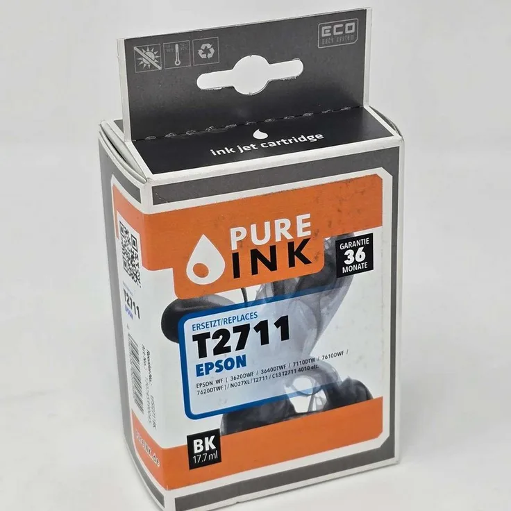 Pure Ink Tintenpatrone ersetzt Epson Patrone T2711, kompatible black Tintenpatrone mit 17,7 ml für Epson Drucker