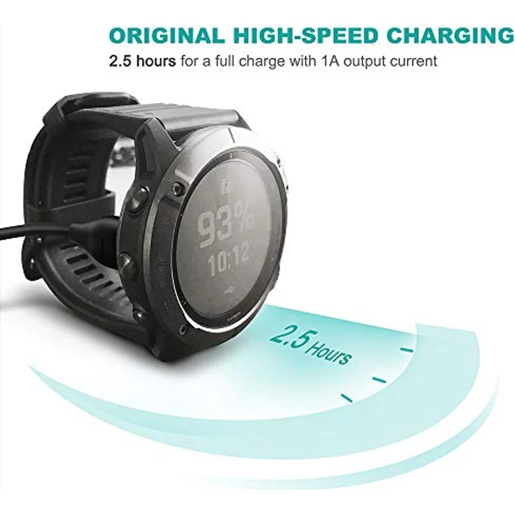 TUSITA Ladekabel für Garmin Fenix 7 7S 7X 6 6S 6X Pro, Forerunner 745 935 945 45 45S 245, Stabilität, hochwertige Materialien, Schnellladung, Schwarz – Bild 2