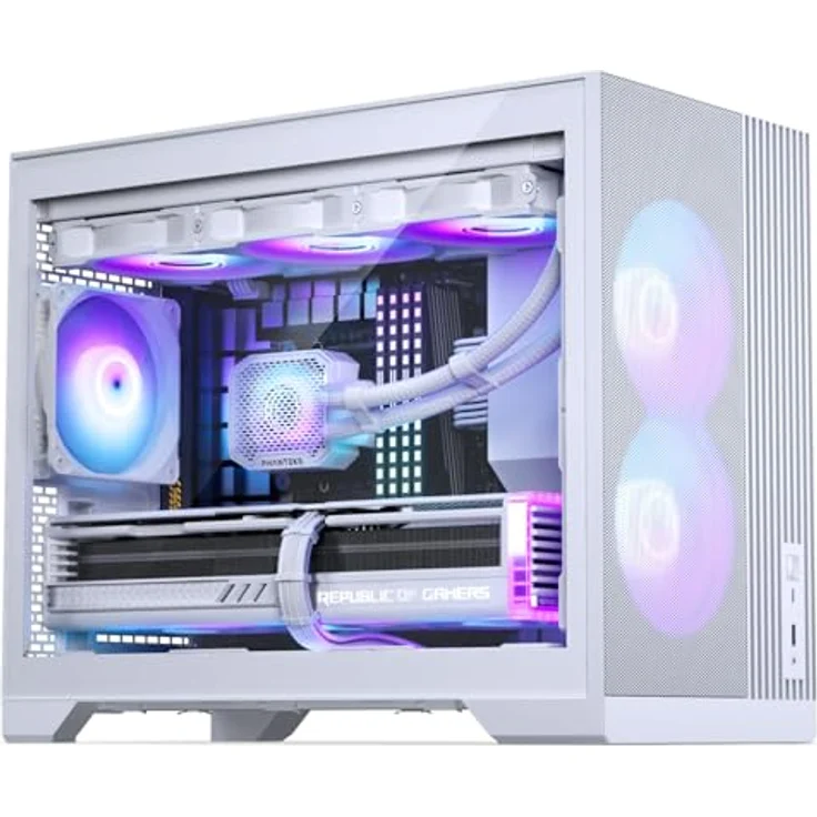 Phanteks XT M3 RGB Mini-Tower PC-Gehäuse Weiss, unterstützt mATX und Mini-ITX Mainboards, bis zu 9 Lüfter, Sichtfenster – Bild 3