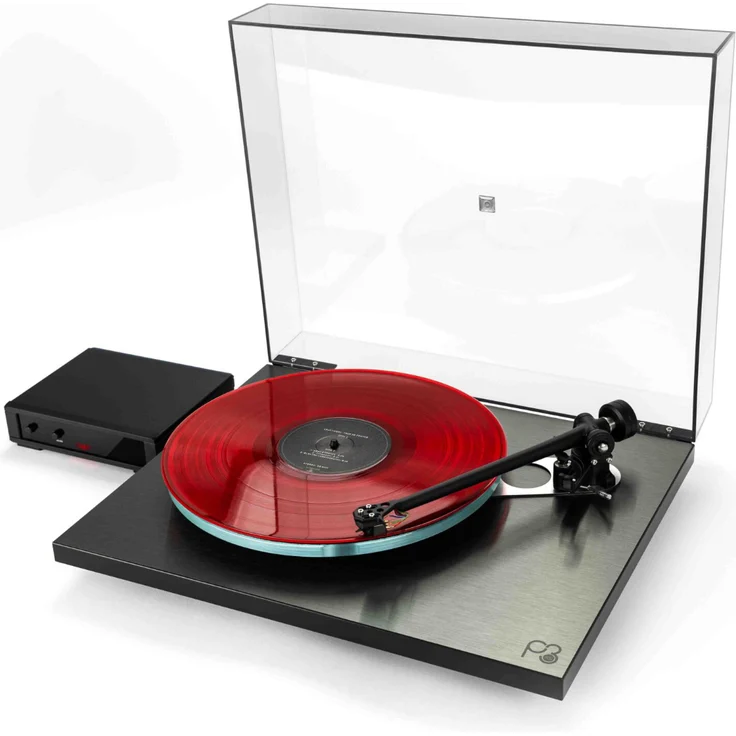 Rega Planar 3 RS, Plattenspieler mit Neo PSU MK2 und Nd5 MM-Tonabnehmer, schwarz mit gebürstetem Aluminium-Finish