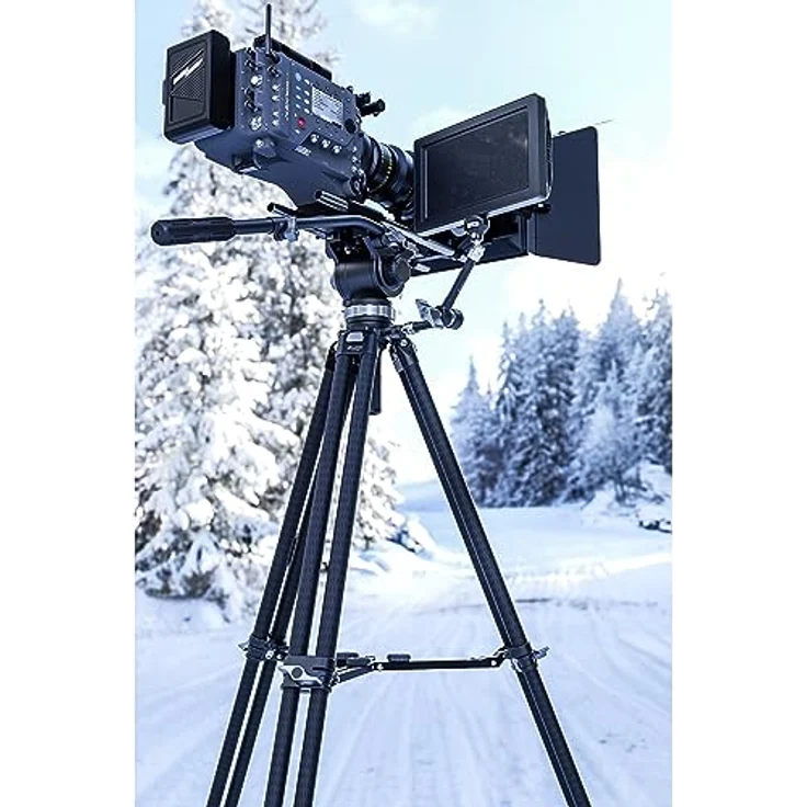 Leofoto LVC-253C, Carbon-Dreibeinstativ mit Doppelrohr und Videoneiger BV-20, 75mm Halbschale, vielseitig einstellbare Stativbeine – Bild 2