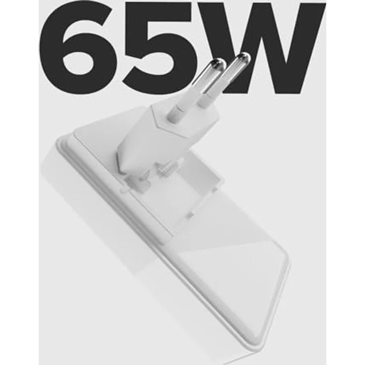 SBS Flexi 65W USB-C-Netzteil, GaN-Technologie, Power Delivery, Schnellladung, faltbares Design, USB-C/USB-A, weiß – Bild 2