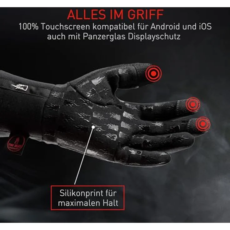 THE HEAT COMPANY Merino Liner PRO Unterziehhandschuhe, weiche Merino Handschuhe für Damen und Herren, Touchscreen-fähig, schwarz – Bild 4