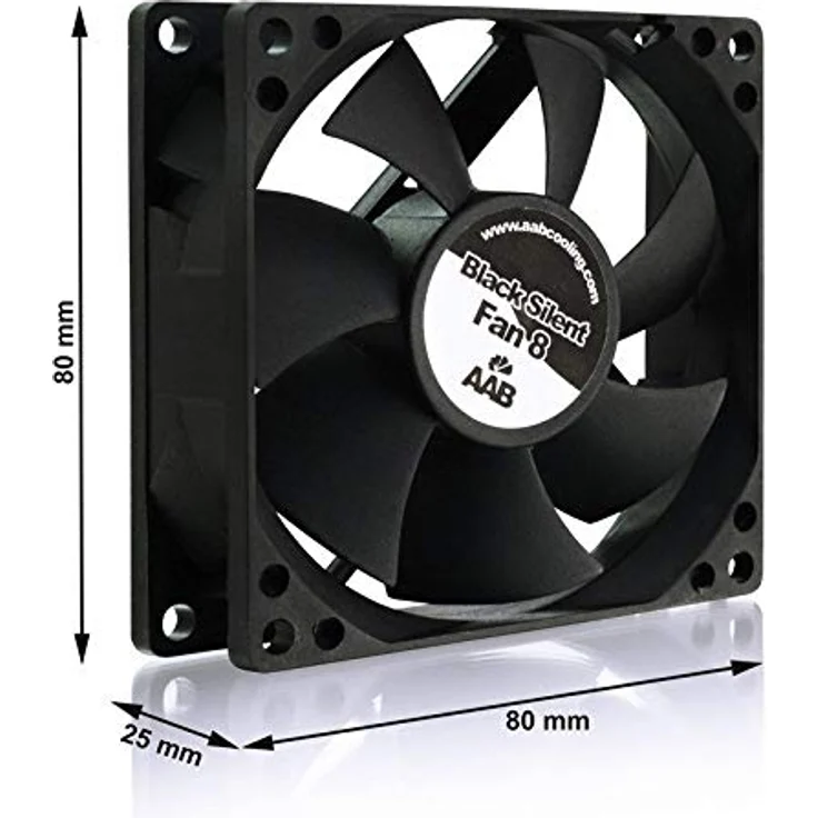 AAB Cooling Black Silent Fan 8 - 80mm leise und effizient Gehäuselüfter mit 4 Anti-Vibrations-Pads – Bild 4