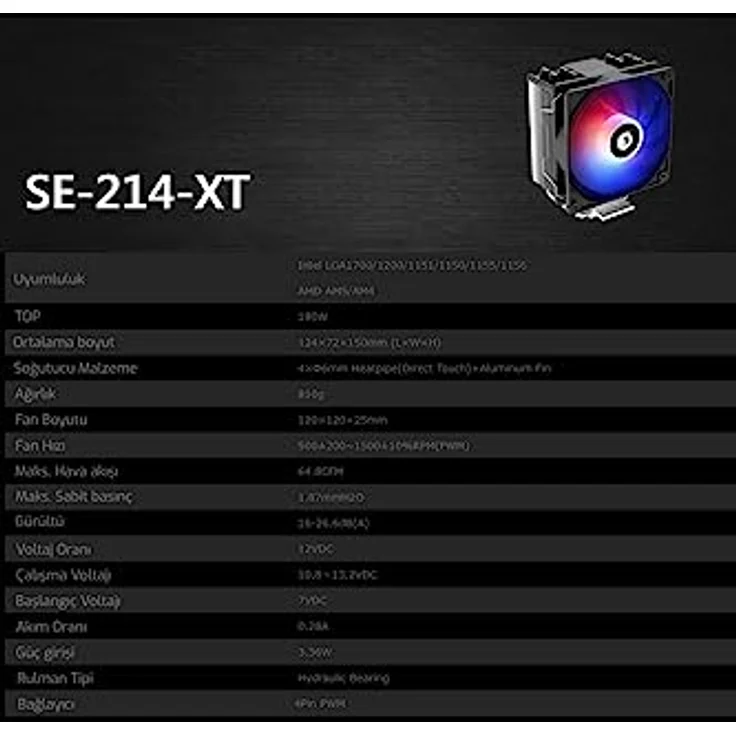 ID-Cooling SE-214-XT, CPU Kühler mit effizienter Kühltechnologie und kompaktem Design – Bild 2