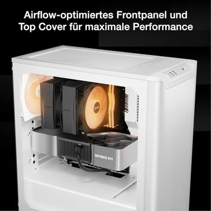 be quiet! Pure Base 501 LX White PC-Gehäuse mit 4 vorinstallierten Light Wings PWM-Lüftern, ARGB-Beleuchtung, ARGB-Controller und PWM-Hub, hoher statischer Druck, USB 3.2 Gen. 2 Type C, geräumiges Design – Bild 2