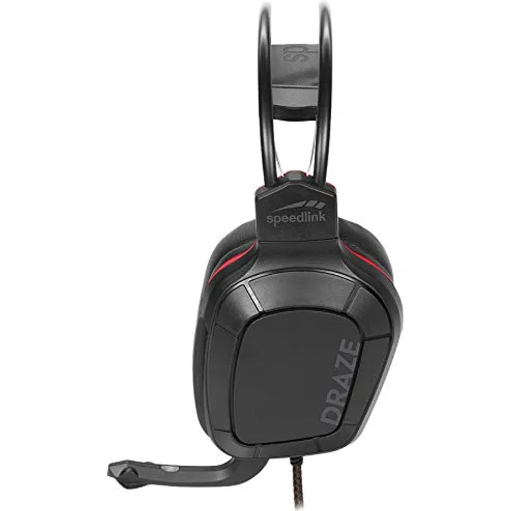 Speedlink DRAZE Gaming Headset, kabelgebundenes Over-Ear-Headset mit einziehbarem Mikrofon und 1,2 m Kabellänge, Schwarz – Bild 2