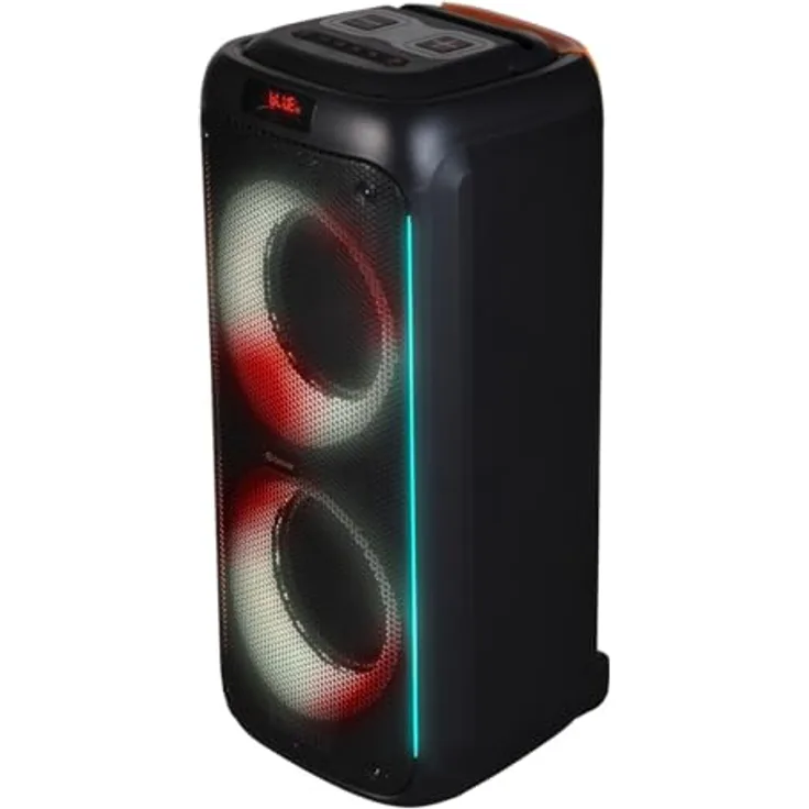 Denver BPS-458 BT Party Lautsprecher schwarz (4 h, Akkubetrieb), Bluetooth Lautsprecher